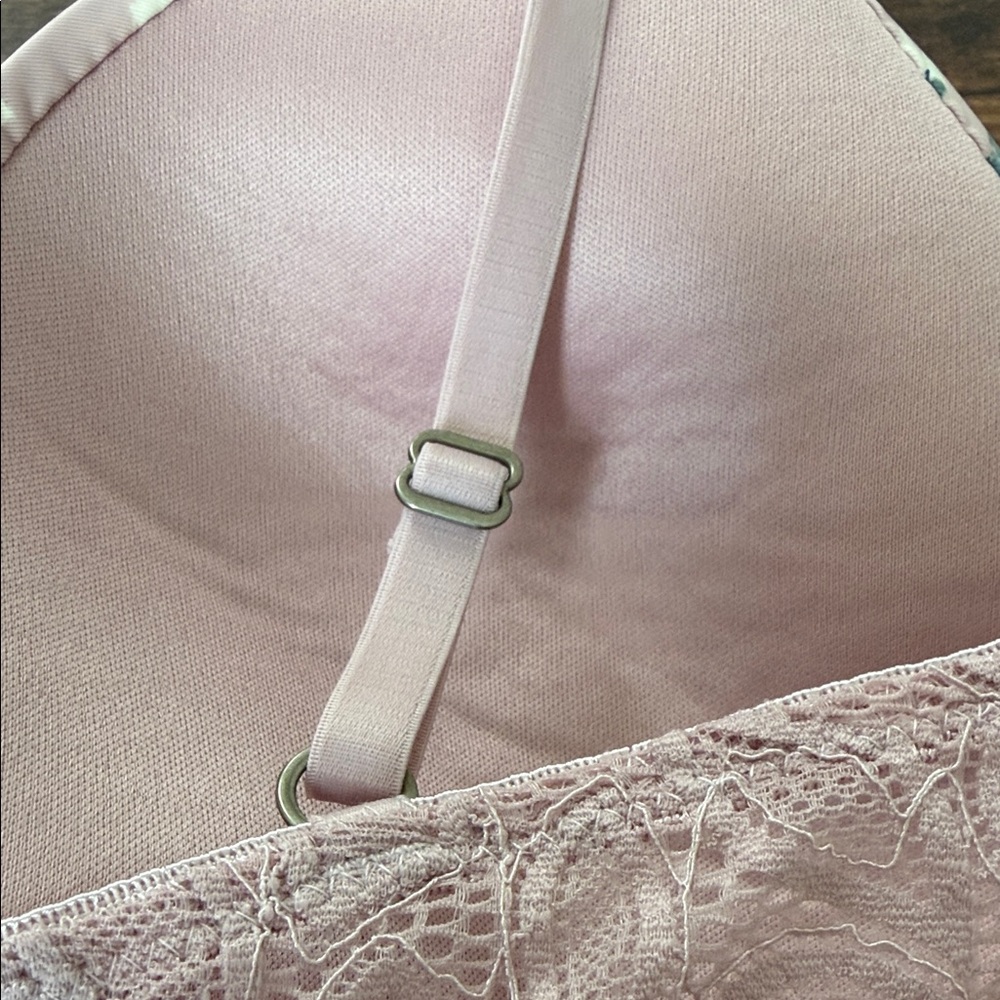 Lucky Brand Blush Pink Floral Lace Trim Bra - Picture 5 of 8